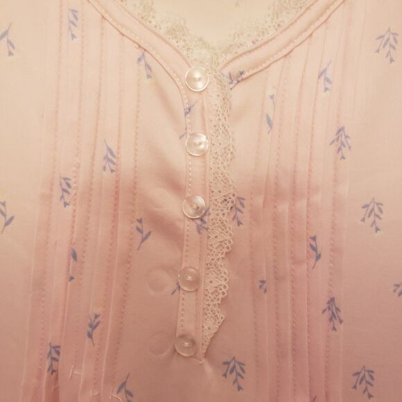 Elizabeth & Nicole  Pink Floral Lace PJs Very Soft Intimate Sleepwear Sz XL NWT - Picture 10 of 13